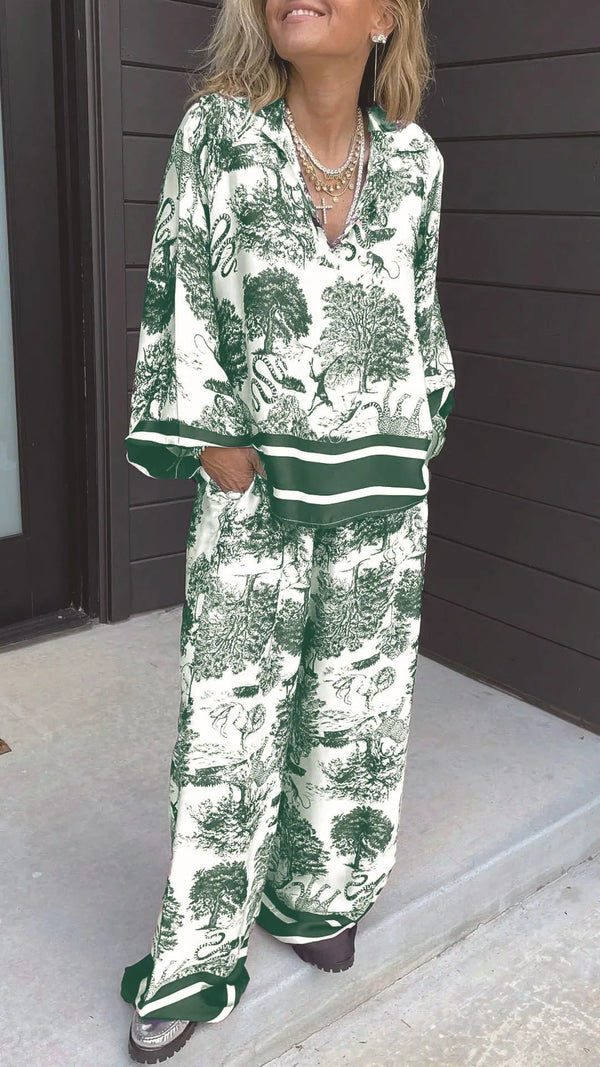 Detalhes do Conjunto Feminino Vintage de Seda